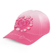 Load image into Gallery viewer, Custom Pink Heart Pickleball Hat For Men And Women, Valentines Pickleball Couple IPHW8193