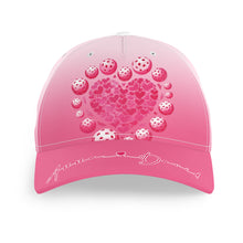 Load image into Gallery viewer, Custom Pink Heart Pickleball Hat For Men And Women, Valentines Pickleball Couple IPHW8193