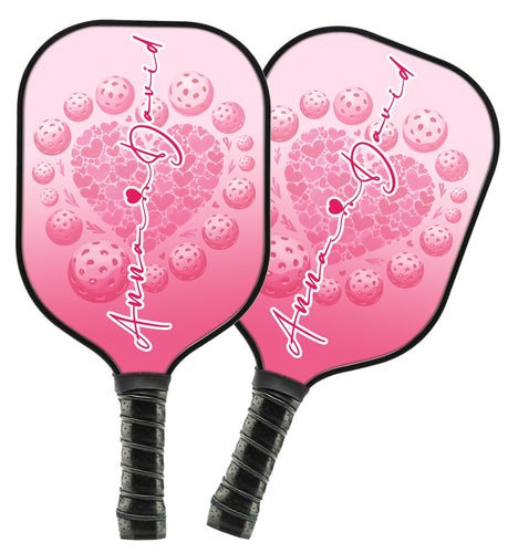 1PC Custom Pink Heart Pickleball Paddle For Men And Women, Valentines Pickleball Couple IPHW8193
