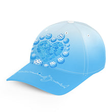 Load image into Gallery viewer, Custom Blue Heart Pickleball Hat For Men And Women, Valentines Pickleball Couple IPHW8194