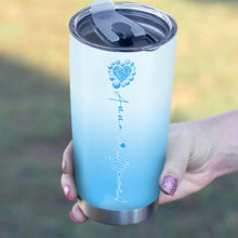 Load image into Gallery viewer, Custom Blue Heart Pickleball Tumbler Cup For Men And Women, Valentines Pickleball Couple IPHW8194