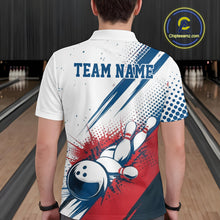Load image into Gallery viewer, Custom Red, White And Blue Patriotic US Flag Bowling Polo Shirts For Men, Team Uniform IPHW9542