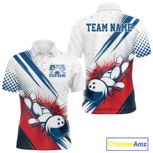 Load image into Gallery viewer, Custom Red, White And Blue Patriotic US Flag Bowling Polo Shirts For Men, Team Uniform IPHW9542