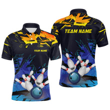Load image into Gallery viewer, Custom Bowling Shirts For Men, Bowling Ball And Pins Team Bowling League Shirts IPHW5166