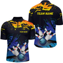 Load image into Gallery viewer, Custom Bowling Shirts For Men, Bowling Ball And Pins Team Bowling League Shirts IPHW5166