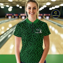 Load image into Gallery viewer, Custom Green Tribal Shark Women Bowling Team Shirts, Shark Bowling Tournament Shirt IPHW10176