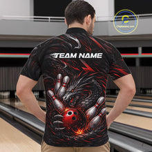 Load image into Gallery viewer, Custom Black And Red Dragon Bowling Jerseys, Dragon Bowling Team Men Quarter-Zip Shirt IPHW10362