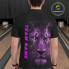 Load image into Gallery viewer, Custom Purple Thunder Lightning Lion Bowling Shirt For Men, Lion Bowling Team Jerseys IPHW10667