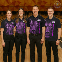 Load image into Gallery viewer, Custom Purple Thunder Lightning Lion Bowling Shirt For Men, Lion Bowling Team Jerseys IPHW10667