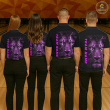 Load image into Gallery viewer, Custom Purple Thunder Lightning Lion Bowling Shirt For Men, Lion Bowling Team Jerseys IPHW10667