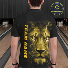 Load image into Gallery viewer, Custom Yellow Thunder Lightning Lion Bowling Shirt For Men, Lion Bowling Team Jerseys IPHW10668