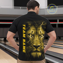 Load image into Gallery viewer, Custom Yellow Thunder Lightning Lion Bowling Shirt For Men, Lion Bowling Team Jerseys IPHW10668