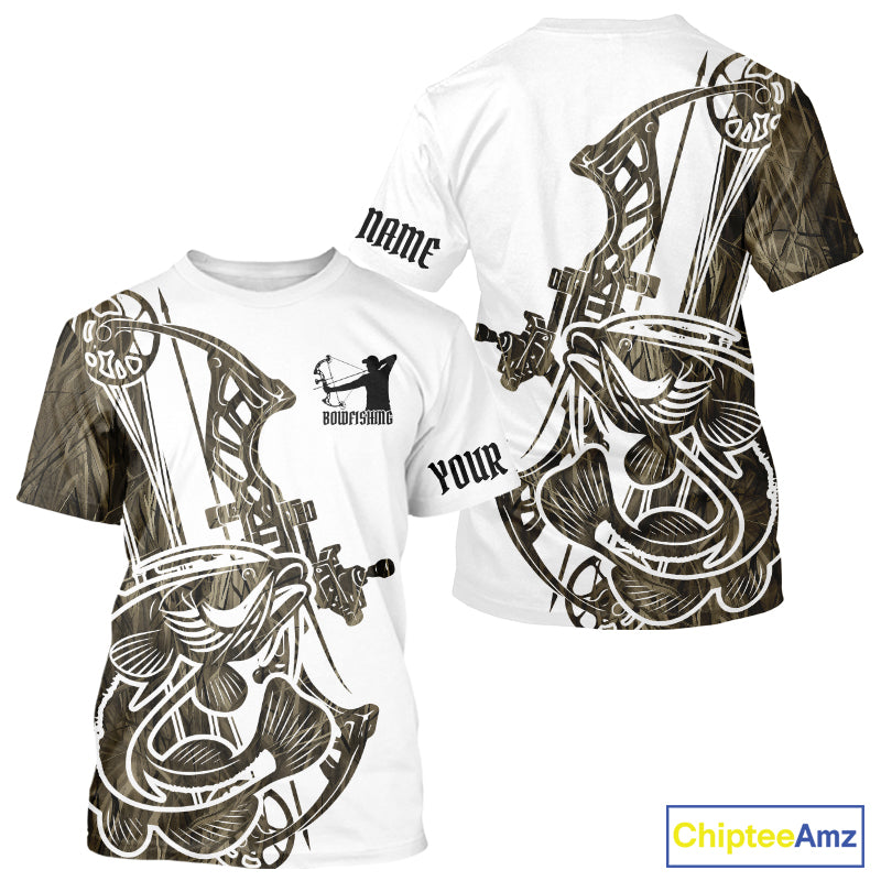 Custom Grass Camo Catfish Bowfishing Tournament Shirts, Catfish Bow Fishing T-Shirt IPHW9289