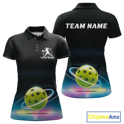 Custom Galaxy Pickleball Polo Shirts For Women, Pickleball Team League Shirt IPHW9435