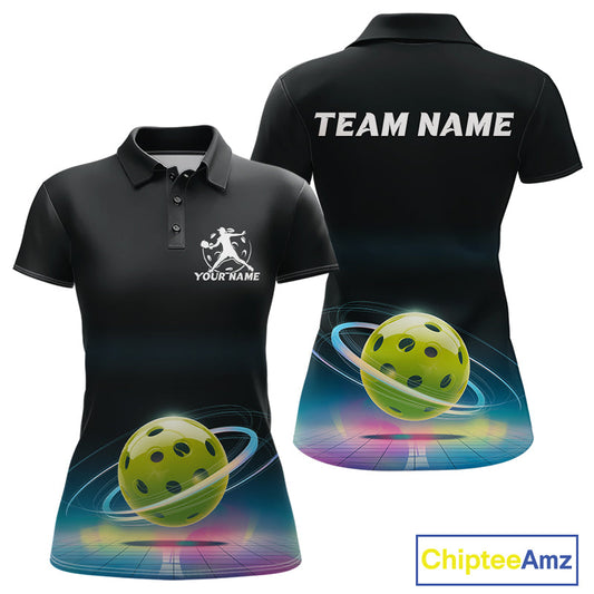 Custom Galaxy Pickleball Polo Shirts For Women, Pickleball Team League Shirt IPHW9435