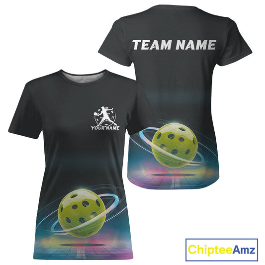 Custom Galaxy Pickleball T-Shirts For Women, Pickleball Team League IPHW9435
