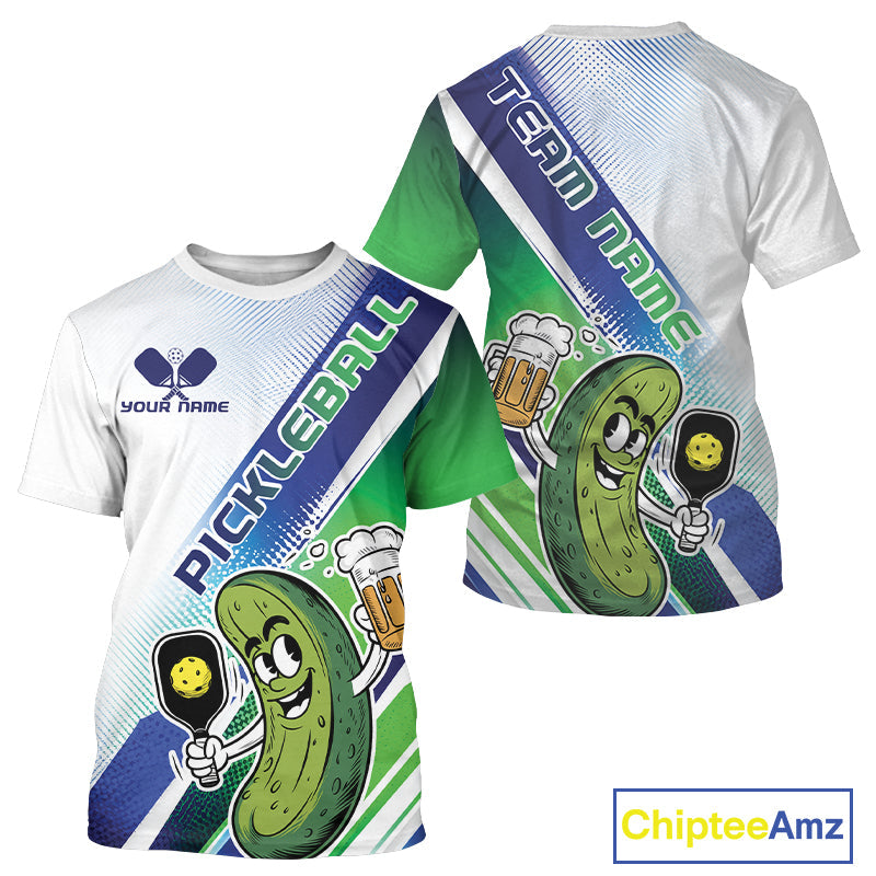 Custom Funny Pickles Play Pickleball T-Shirts For Men, Humorous Pickleball Team IPHW9438