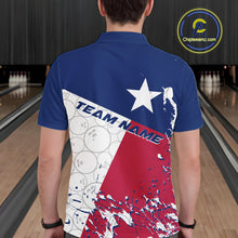 Load image into Gallery viewer, Custom Texas Flag Bowling Team Men Polo Shirts, Texas Bowling League Shirt Team Uniform IPHW9632
