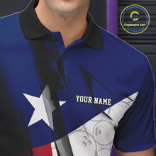 Load image into Gallery viewer, Custom Texas Flag Bowling Team Men Polo Shirts, Texas Bowling League Shirt Team Uniform IPHW9634