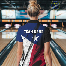 Load image into Gallery viewer, Custom Texas Flag Bowling Team Women Polo Shirts, Texas Bowling League Shirt Team Uniform IPHW9634