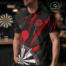 Load image into Gallery viewer, Custom Black And Red Dart Jerseys, Dart Polo Shirts For Men Team Jerseys IPHW9680