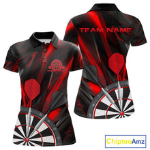 Load image into Gallery viewer, Custom Black And Red Dart Jerseys, Dart Polo Shirts For Women Team Jerseys IPHW9680