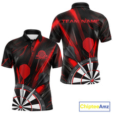 Load image into Gallery viewer, Custom Black And Red Dart Jerseys, Dart Polo Shirts For Men Team Jerseys IPHW9680