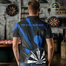 Load image into Gallery viewer, Custom Black And Blue Dart Jerseys, Dart Polo Shirts For Men Team Jerseys IPHW9681