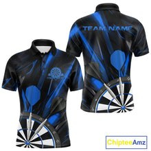 Load image into Gallery viewer, Custom Black And Blue Dart Jerseys, Dart Polo Shirts For Men Team Jerseys IPHW9681