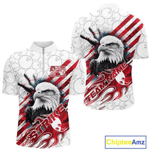 Load image into Gallery viewer, Custom Patriotic Eagle Bowling Shirts For Men, US Flag Bowling League Team Shirt IPHW9475