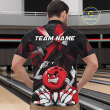 Load image into Gallery viewer, Black And Red Custom Funny Bowling Team Quarter-Zip Shirts For Men, Bowling Jerseys IPHW9356