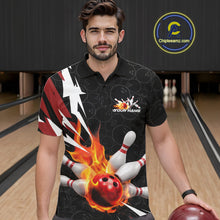 Load image into Gallery viewer, Custom Fiery Red Bowling Men Polo Shirts, Inferno Flame Bowling Team League Shirt IPHW9526