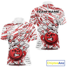 Load image into Gallery viewer, Red Camo Custom Funny Bowling Polo Shirts For Men, Bowling Team Tournament Shirt IPHW9397
