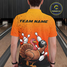 Load image into Gallery viewer, Custom Funny Turkey Bowling Thanksgiving Bowing Outfit Team Polo Shirts For Men IPHW9787