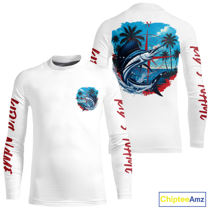Custom Saltwater Sailfish Fishing Kid Long Sleeve Performance Sport Fishing Shirt IPHW9223