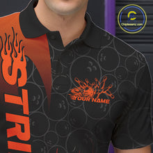 Load image into Gallery viewer, Custom Bowling Pattern Red Flame Strike Bowling Team Men Polo Shirts, Bowling Jerseys IPHW9415