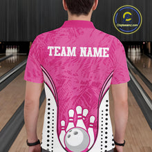 Load image into Gallery viewer, Custom Pink Camo Bowling Team Polo Shirts For Men, Bowling Jerseys Bowler Outfit IPHW9596