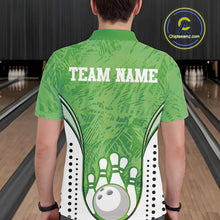 Load image into Gallery viewer, Custom Green Camo Bowling Team Polo Shirts For Men, Bowling Jerseys Bowler Outfit IPHW9597