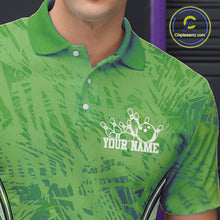 Load image into Gallery viewer, Custom Green Camo Bowling Team Polo Shirts For Men, Bowling Jerseys Bowler Outfit IPHW9597