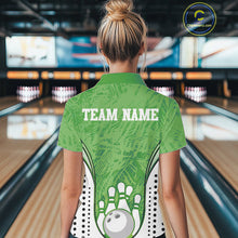 Load image into Gallery viewer, Custom Green Camo Bowling Team Polo Shirts For Women, Bowling Jerseys Bowler Outfit IPHW9597