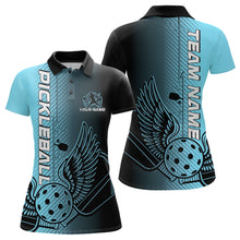 Load image into Gallery viewer, Custom Blue Pickleball Wings Jerseys Outdoor Pickleball Polo Team Shirts For Women IPHW9310