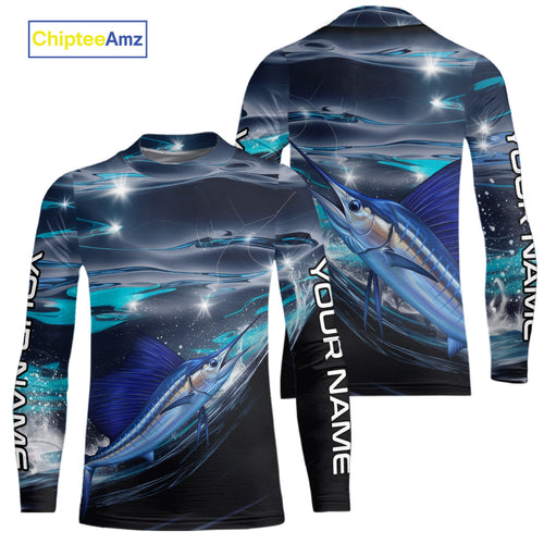 Custom Sailfish Fishing Saltwater Kid Long Sleeve Performance Fishing Shirts IPHW9346