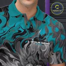 Load image into Gallery viewer, Custom Blue Fame Bowling Team Polo Shirts For Men, Fire Bowling Jerseys IPHW9560
