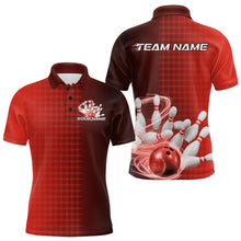 Load image into Gallery viewer, Custom Red Flame Bowling Polo Shirts For Men, Bowling Tournament Team Shirt IPHW9408