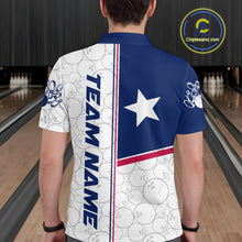 Load image into Gallery viewer, Custom Texas Flag Bowling Team Men Polo Shirts, Texas Bowling League Shirt Team Uniform IPHW9631