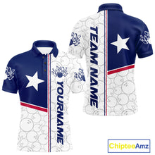Load image into Gallery viewer, Custom Texas Flag Bowling Team Men Polo Shirts, Texas Bowling League Shirt Team Uniform IPHW9631