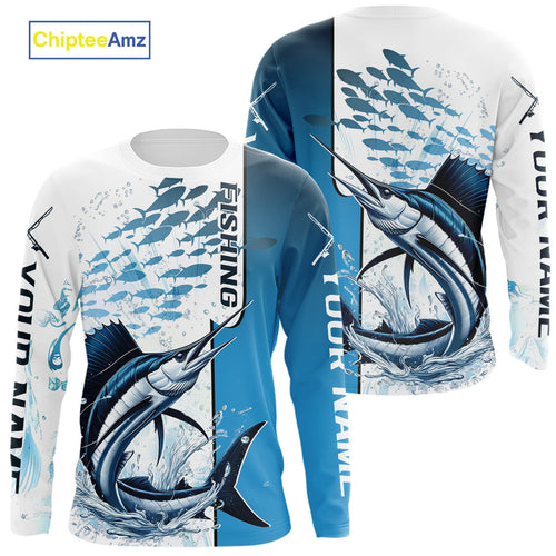 Personalized Sailfish Fishing Saltwater Long Sleeve Performance Fishing Shirts With Name IPHW9344