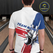 Load image into Gallery viewer, Personalized Red, White And Blue Patriotic US Flag Bowling Polo Shirts For Men Team IPHW9543