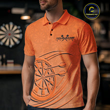 Load image into Gallery viewer, Custom Orange Darts Polo Shirts For Men, Orange Dartboard Dart Team Jerseys For Players IPHW9636