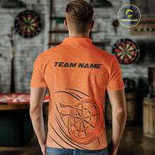 Load image into Gallery viewer, Custom Orange Darts Polo Shirts For Men, Orange Dartboard Dart Team Jerseys For Players IPHW9636